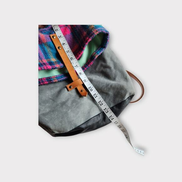 Bri Davey Seward Park Backpack Rucksack Plaid PNW Handmade Boho - Picture 5 of 10